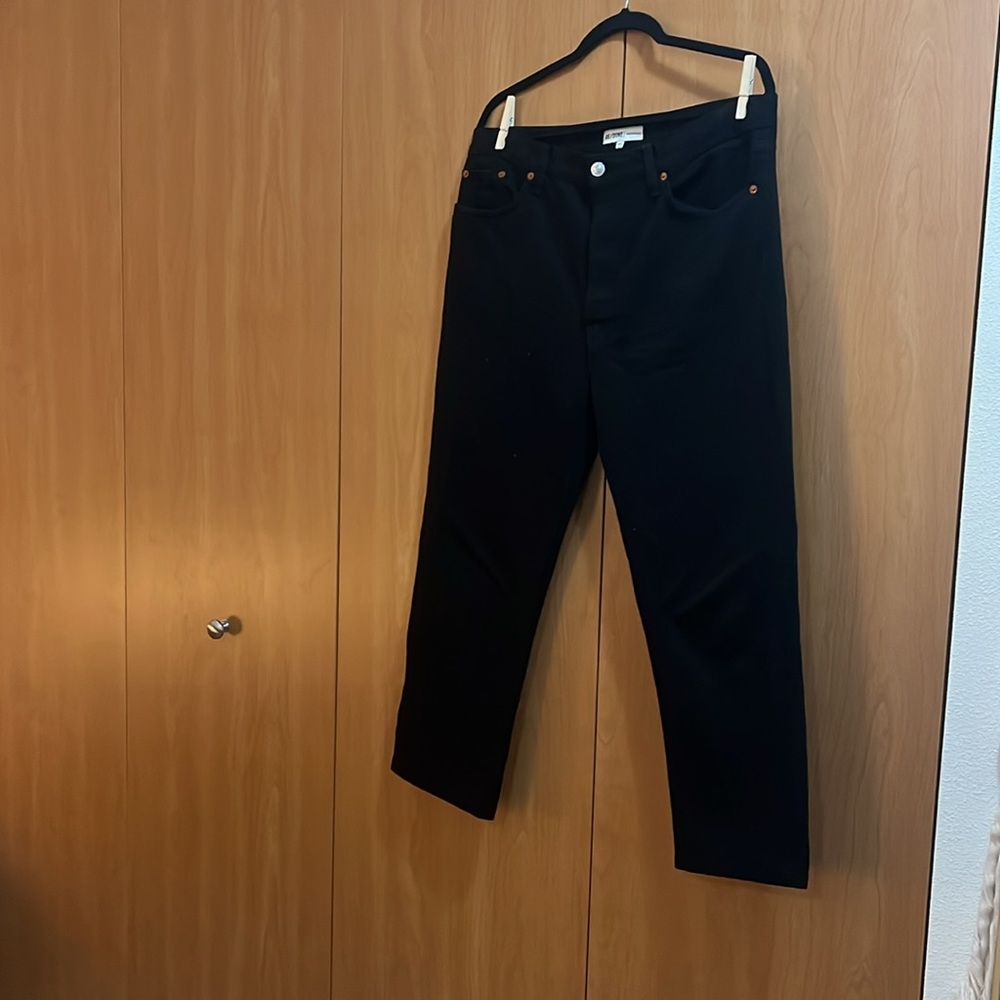 Re/Done Black Straight Leg Jeans